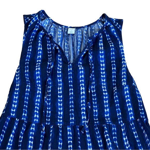 OLD NAVY DRESS BLUE IKAT SLEEVELESS MAXI DRESS SIZE SMALL - Picture 2 of 3